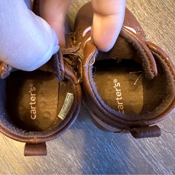 Carters Brown Leather First Walker Shoe size 3 - Picture 4 of 9